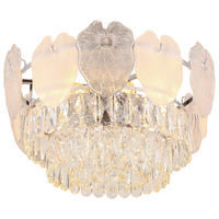 GLOBO Deckenleuchte klar Chrom Metall Glas H/D: ca. 27,9x50 cm E14 8 Brennstellen BENJAMIN - klar/Chrom (50,00/27,90cm) - GLOBO