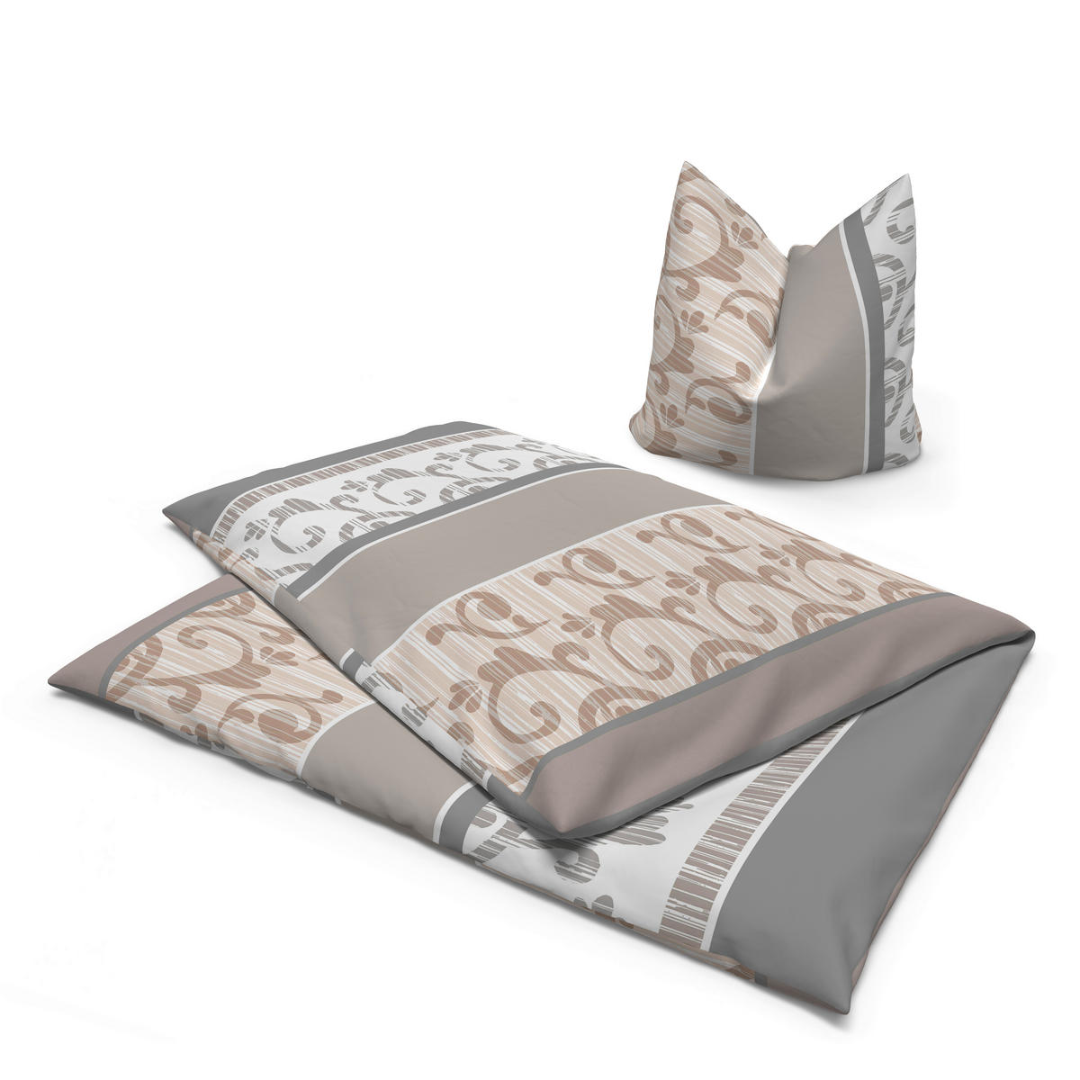 Baumwoll Bettwäsche Renforce Bettwäsche_Renforce Ranke - beige (135,00/200,00cm)