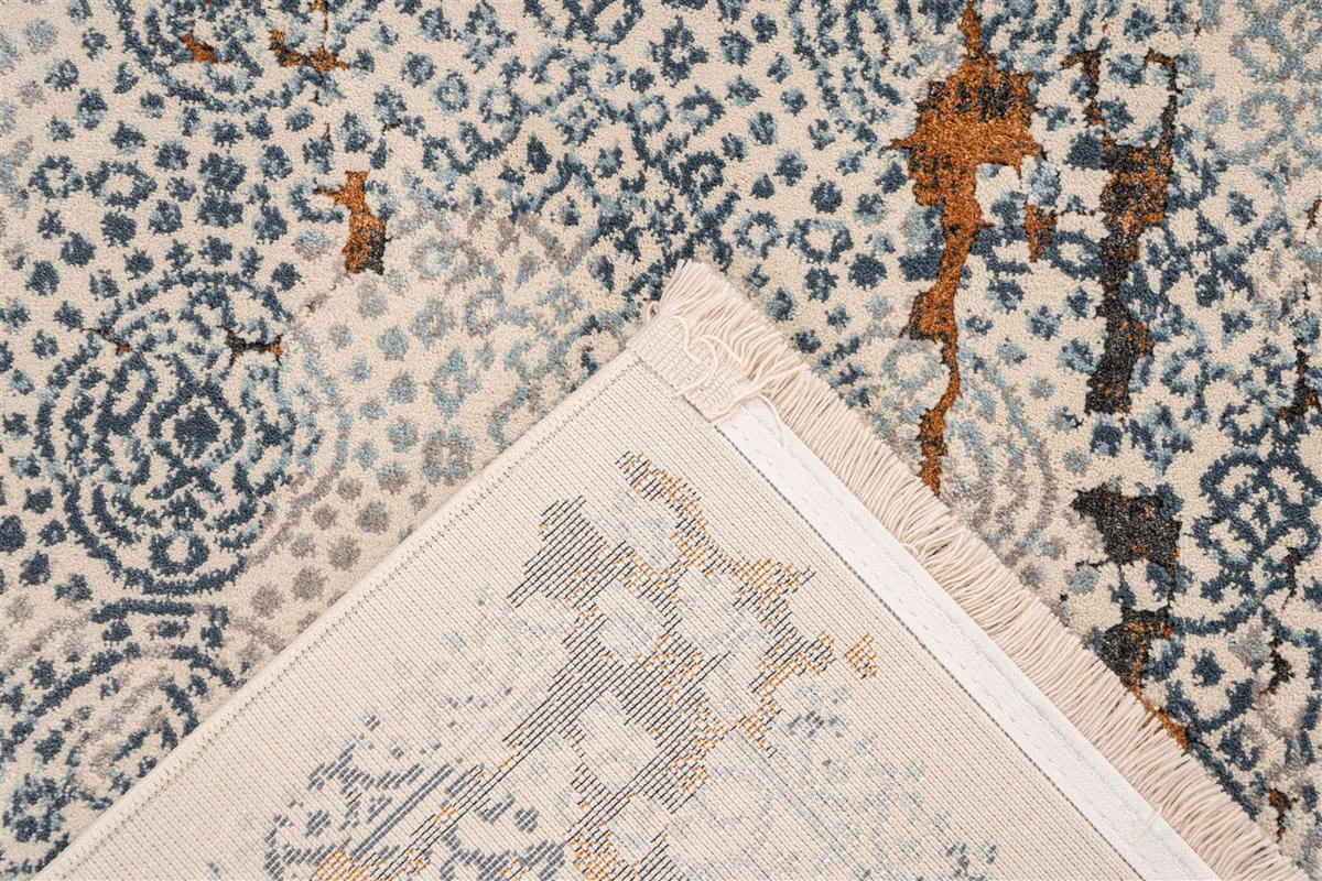 Arte Espina Kurzflorteppich Palace 225 grau B/H/L: ca. 80x1,3x150 cm Palace 225 - orange/grau (150,00/80,00/1,30cm) - Arte Espina