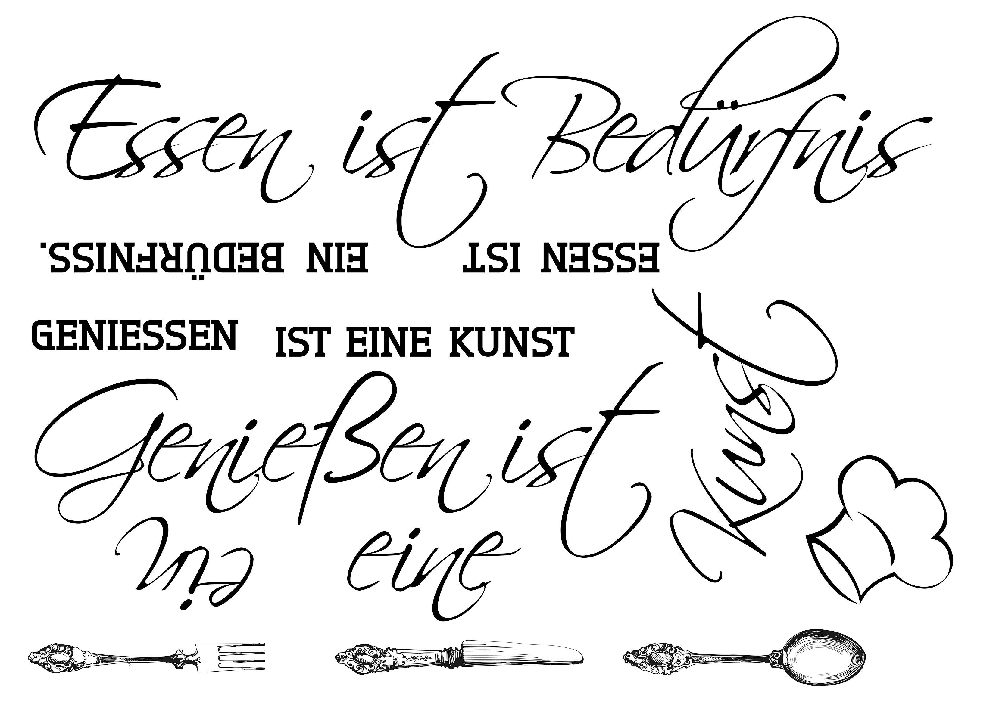 Dekosticker Spruch schwarz B/L: ca. 50x70 cm 2 tlg. Dekosticker Geniessen - schwarz (50,00/70,00cm)