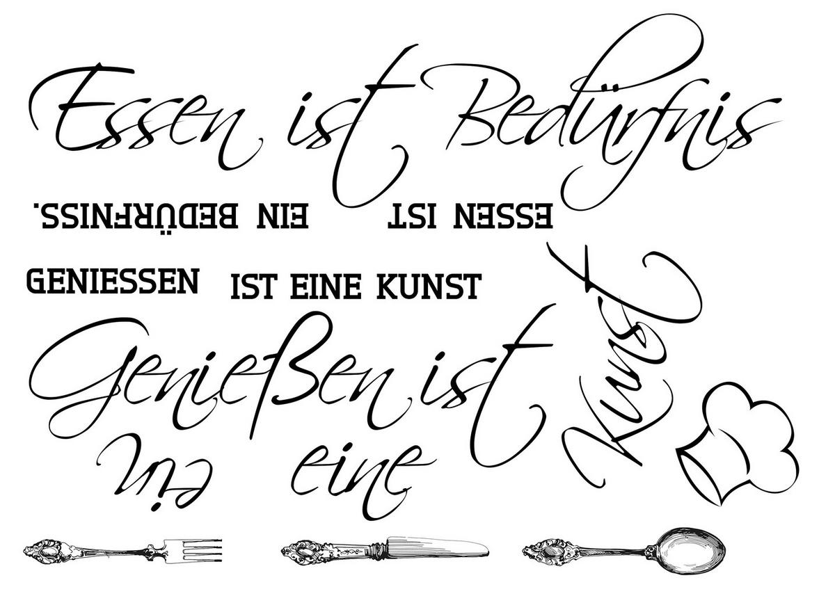 Dekosticker Spruch schwarz B/L: ca. 50x70 cm 2 tlg. Dekosticker Geniessen - schwarz (50,00/70,00cm)
