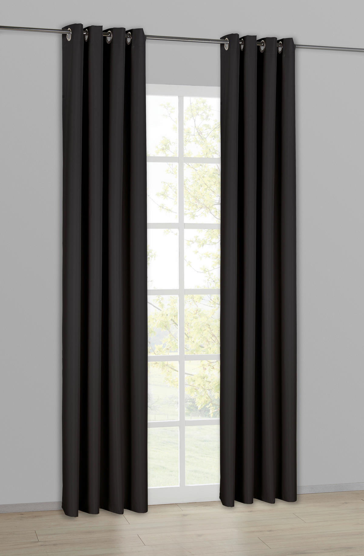 POCOline Ösenvorhang Sorrento schwarz B/L: ca. 140x245 cm Sorrento - schwarz (140,00/245,00cm) - POCOline
