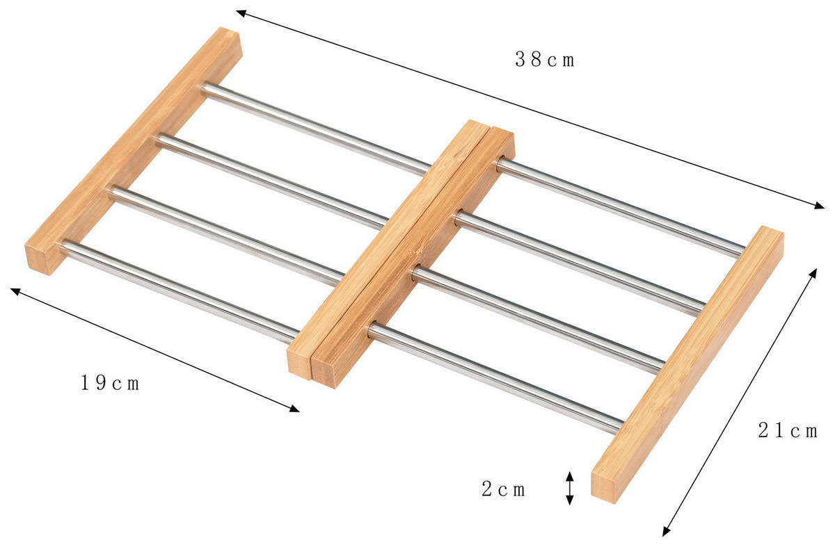 POCOline Haushaltshelfer natur Bambus B/H/L: ca. 21x2x22 cm Ablage Bambus - natur (22,00/21,00/2,00cm) - POCOline