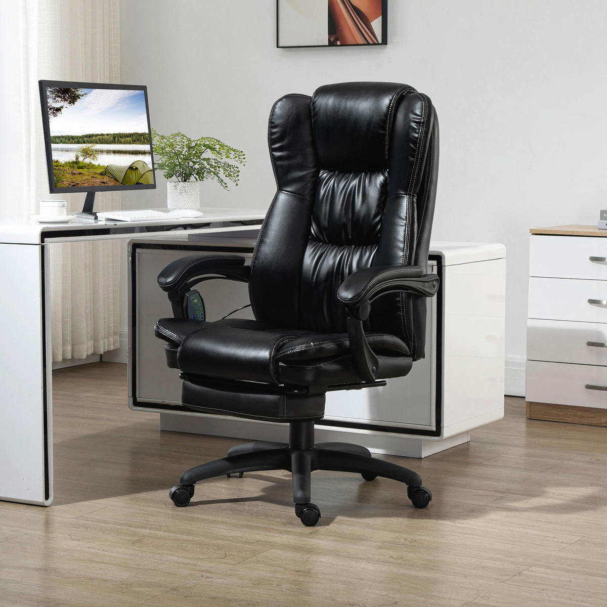 Drehstuhl 921-539V90BK schwarz 921-539V90BK - schwarz (68,50/119,00/68,50cm) - Vinsetto