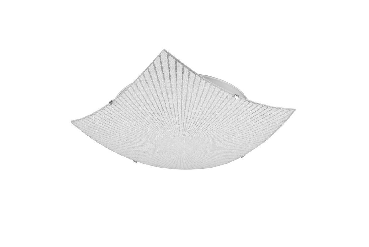 TRIO Deckenleuchte  612200200   Elisa Chrom transparent Metall Glas B/H/L: ca. 40x9x40 cm E27 2 Brennstellen Elisa - Chrom/transparent (40,00/40,00/9,00cm) - Trio