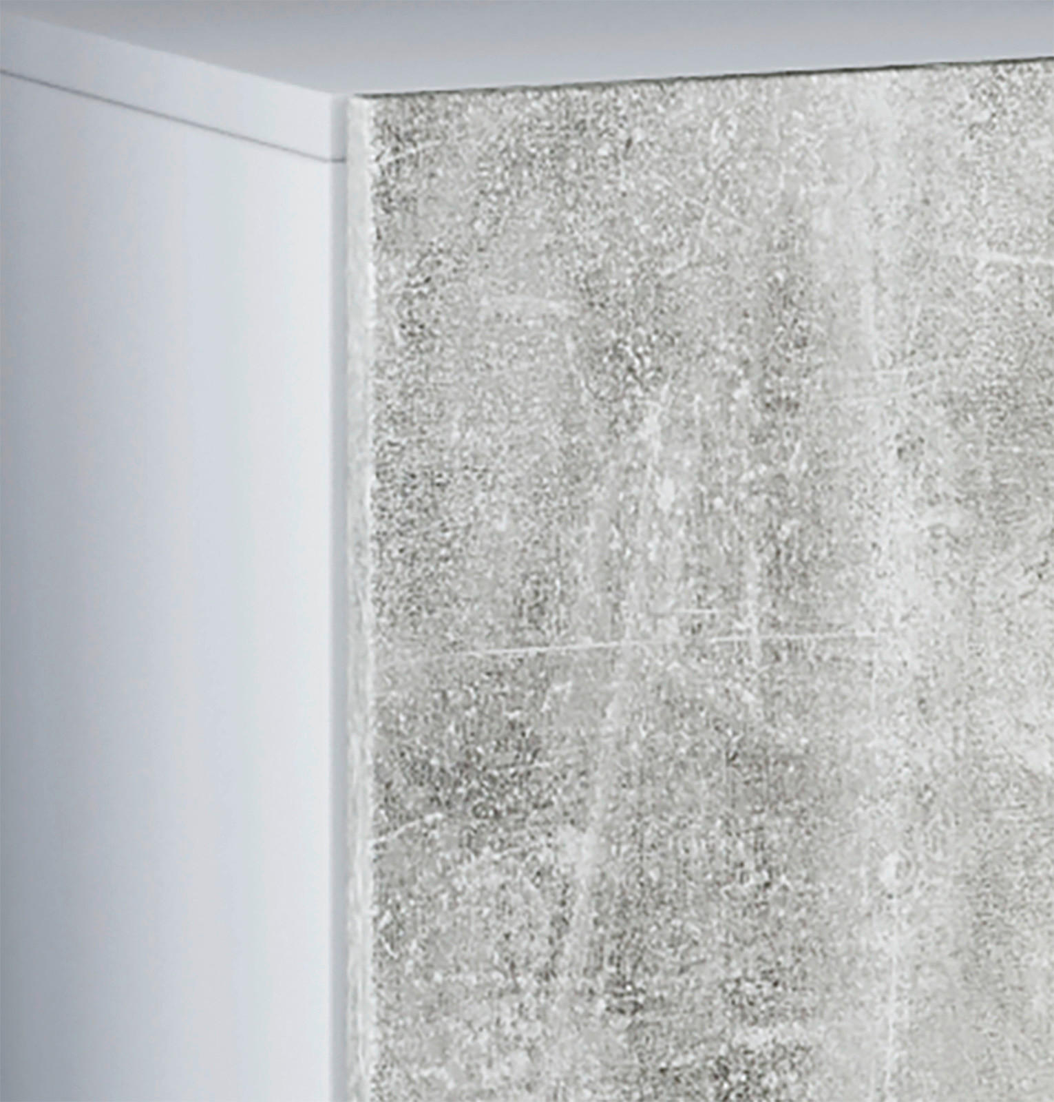 Badunterschrank Flandu Beton Optik weiß B/H/T: ca. 60x51x30 cm Flandu - Beton/weiß (60,00/51,00/30,00cm) - VCM Möbel