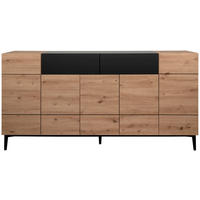Sideboard Nola Eiche Artisan Nachbildung schwarz B/H/T: ca. 180x90x42 cm Nola - Eiche/schwarz (180,00/90,00/42,00cm)