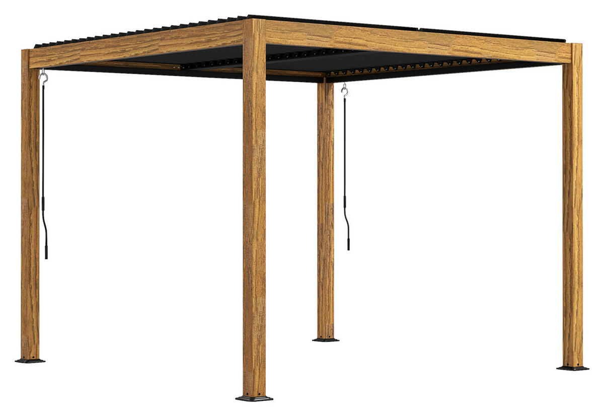 Outsunny Pavillon natur Aluminium B/H/L: ca. 297x297x228 cm Pergola - natur (228,00/297,00/297,00cm) - Outsunny