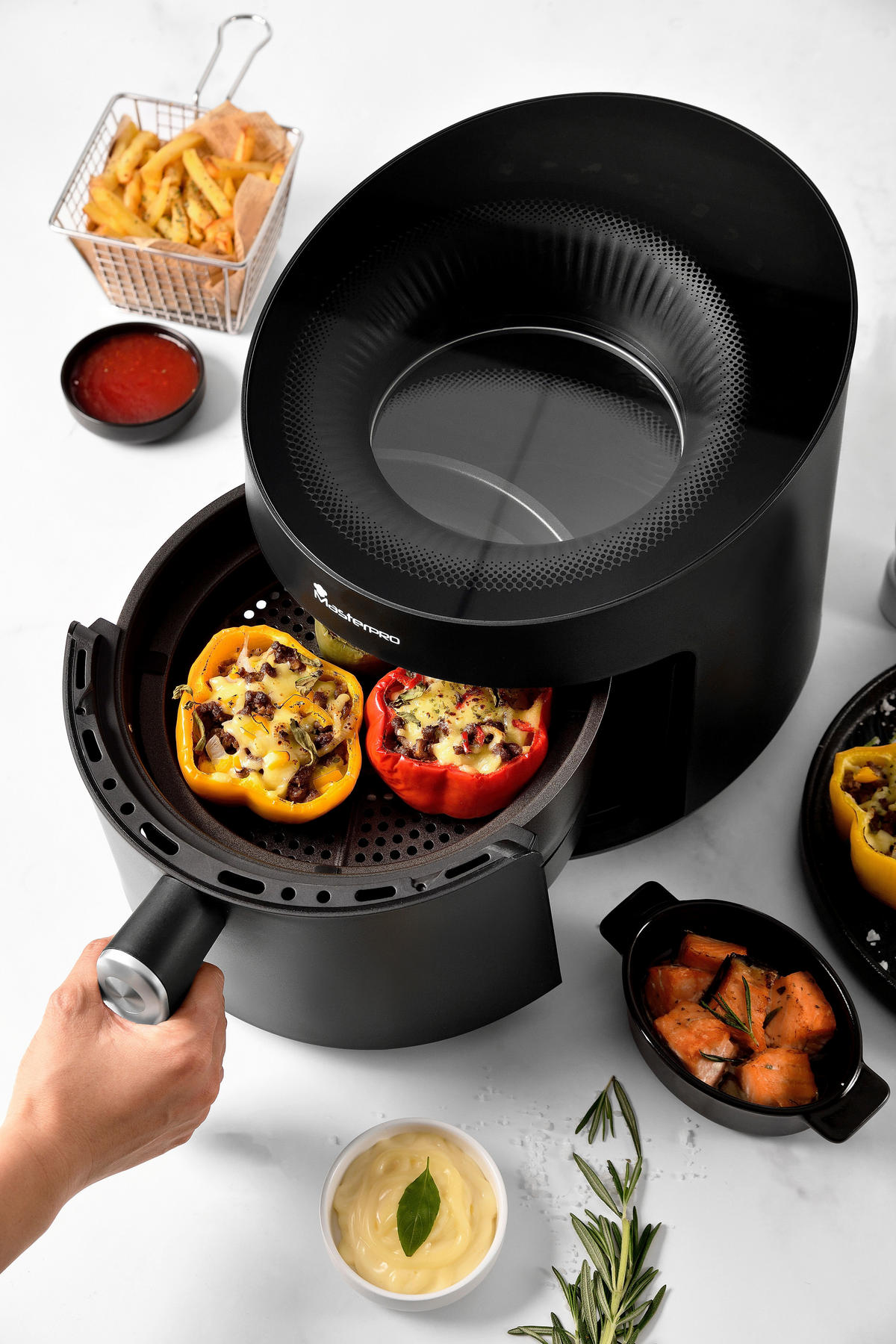 MASTERPRO Heißluftfritteuse ROCKET CYCLONE 500 - schwarz - MASTERPRO