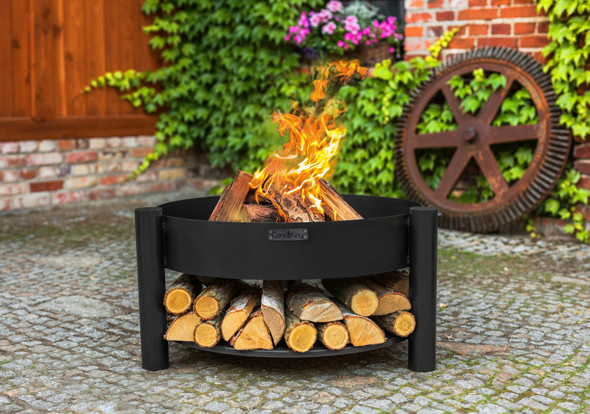 CookKing Feuerschale Montana 80 schwarz Stahl B/H/T: ca. 88x45x88 cm Montana 80 - schwarz (88,00/45,00/88,00cm) - CookKing