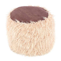 360 Living Hocker Bobtail 100 beige braun Kord Kunstfell Styropor H/D: ca. 38x45 cm Bobtail 100 - beige/braun (45,00/38,00cm) - 360 Living