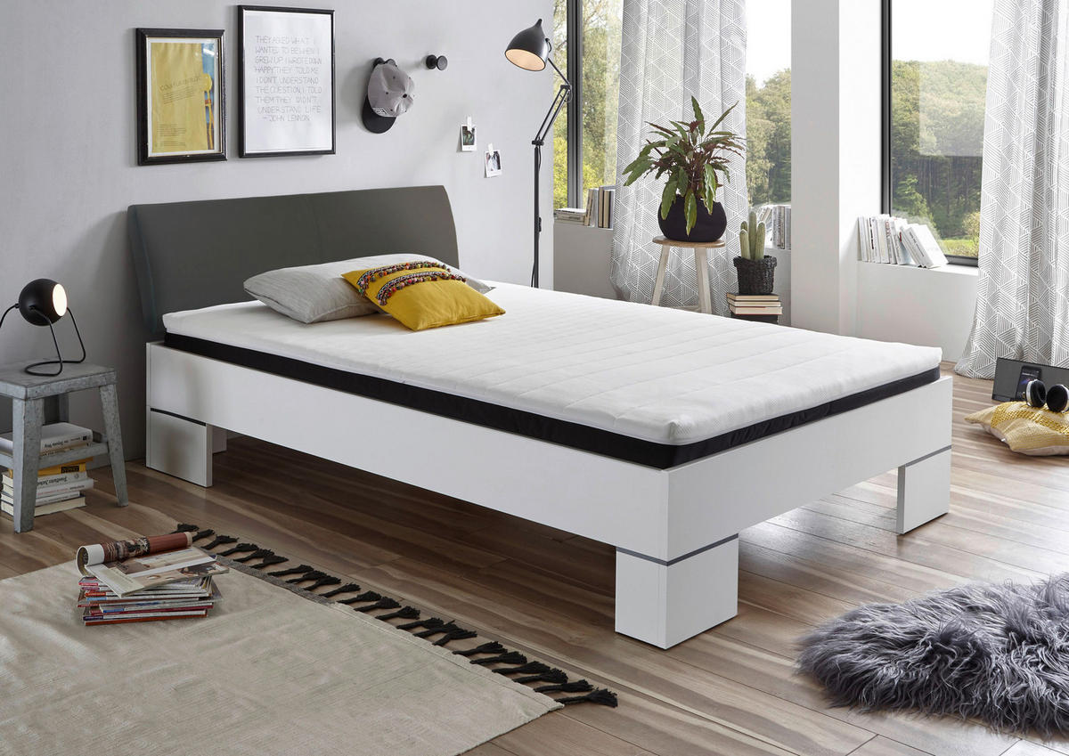 Futonbett Lena weiß anthrazit Liegefläche B/L: ca. 140x200 cm Lena - weiß/anthrazit (145,00/82,50/214,50cm)