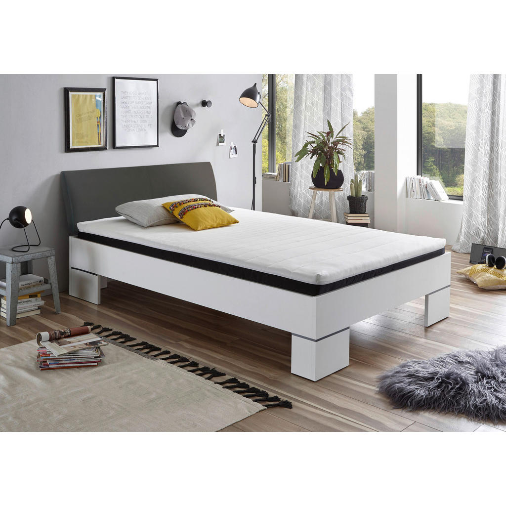 Thumbnail - Futonbett Lena weiß anthrazit Liegefläche B/L: ca. 140x200 cm
