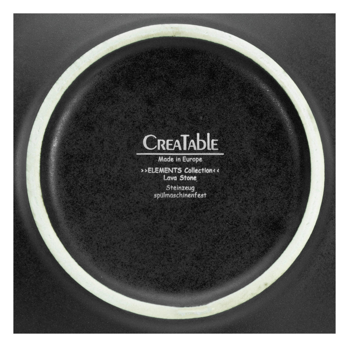 CreaTable Pastateller-Set Lava Stone schwarz Steinzeug D: ca. 32 cm Lava Stone - schwarz (32,00cm) - CreaTable