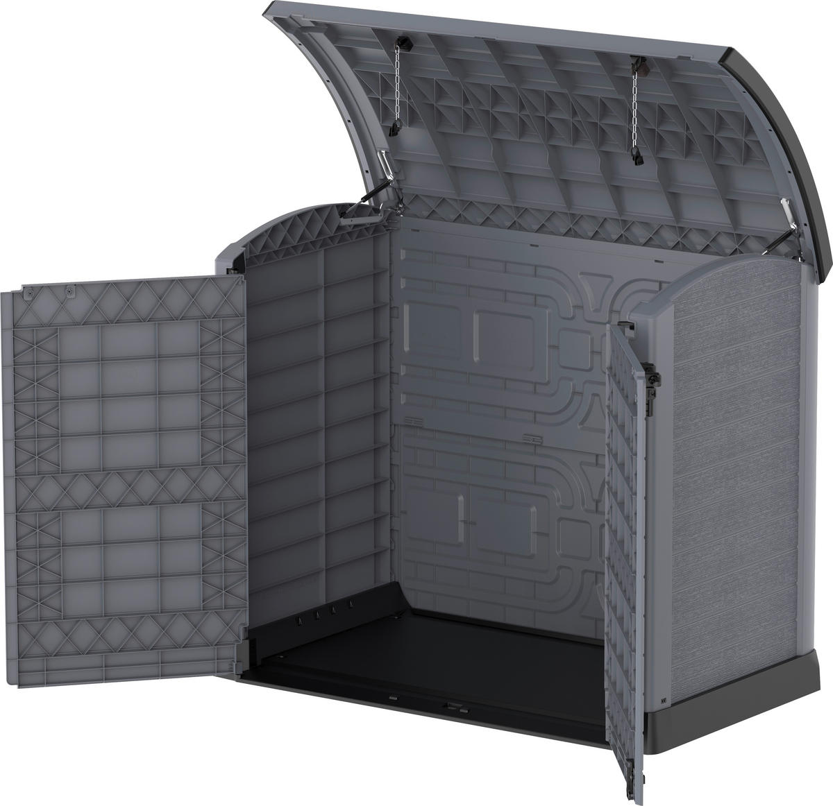 VCM Mülltonnenbox 2er StoreAway grau Kunststoff B/H/L: ca. 145x125x83 cm StoreAway - grau (83,00/145,00/125,00cm) - VCM