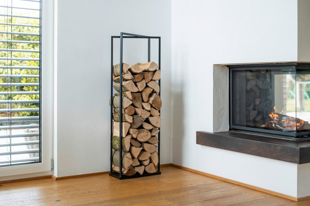 Westmann Kaminholzregal Xavier schwarz B/H/L: ca. 20x120x40 cm Xavier - schwarz (40,00/20,00/120,00cm) - Westmann
