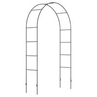 Outsunny Rosenbogen mit Metallrahmen schwarz B/H/L: ca. 40x240x140 cm Rosenbogen_mit_Metallrahmen - schwarz (140,00/40,00/240,00cm) - Outsunny