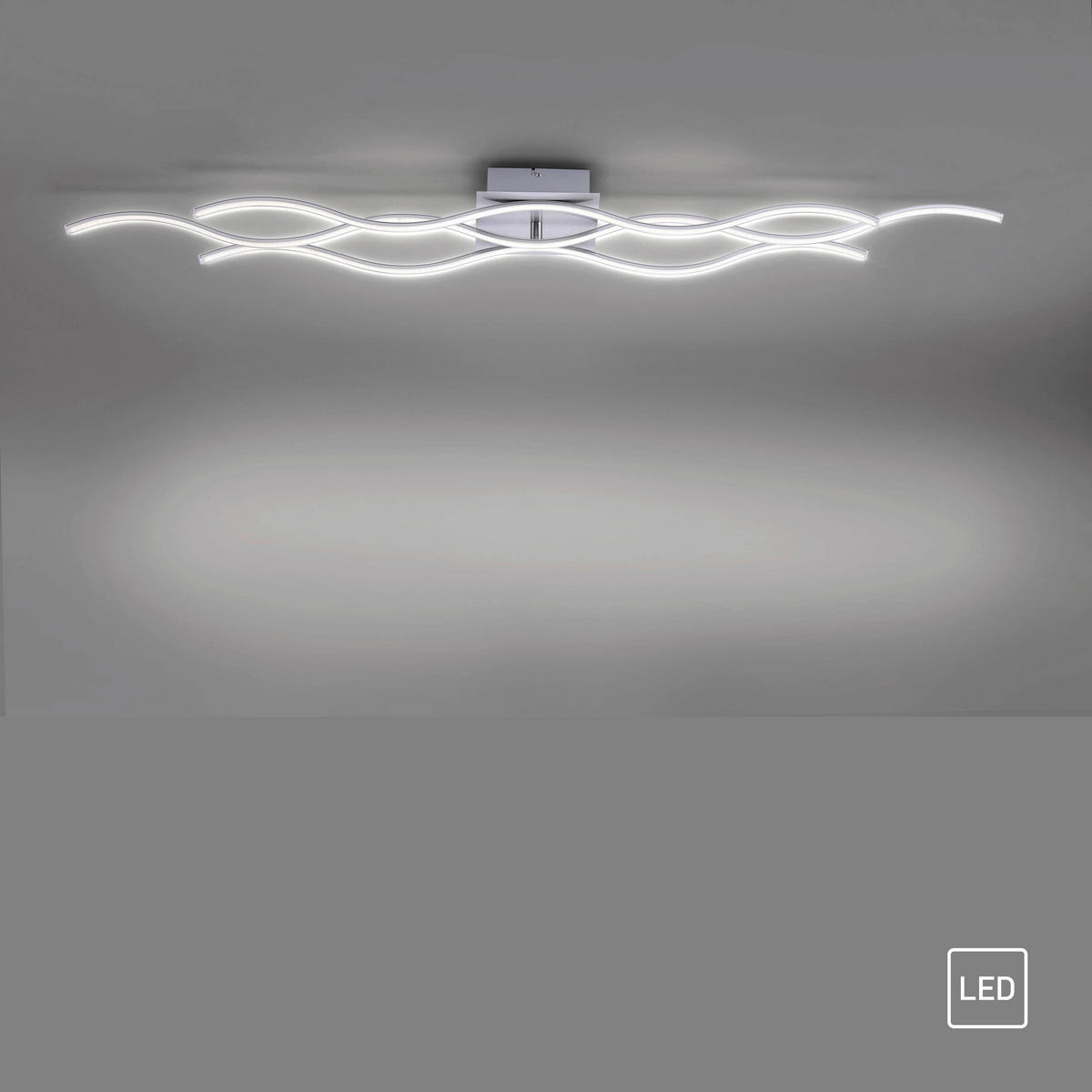 Just Light Deckenleuchte 15167-55 Chrom Stahl Kunststoff B/L: ca. 16x140 cm LED-Deckenleuchte_Wave - Chrom (16,00/140,00cm) - Just Light