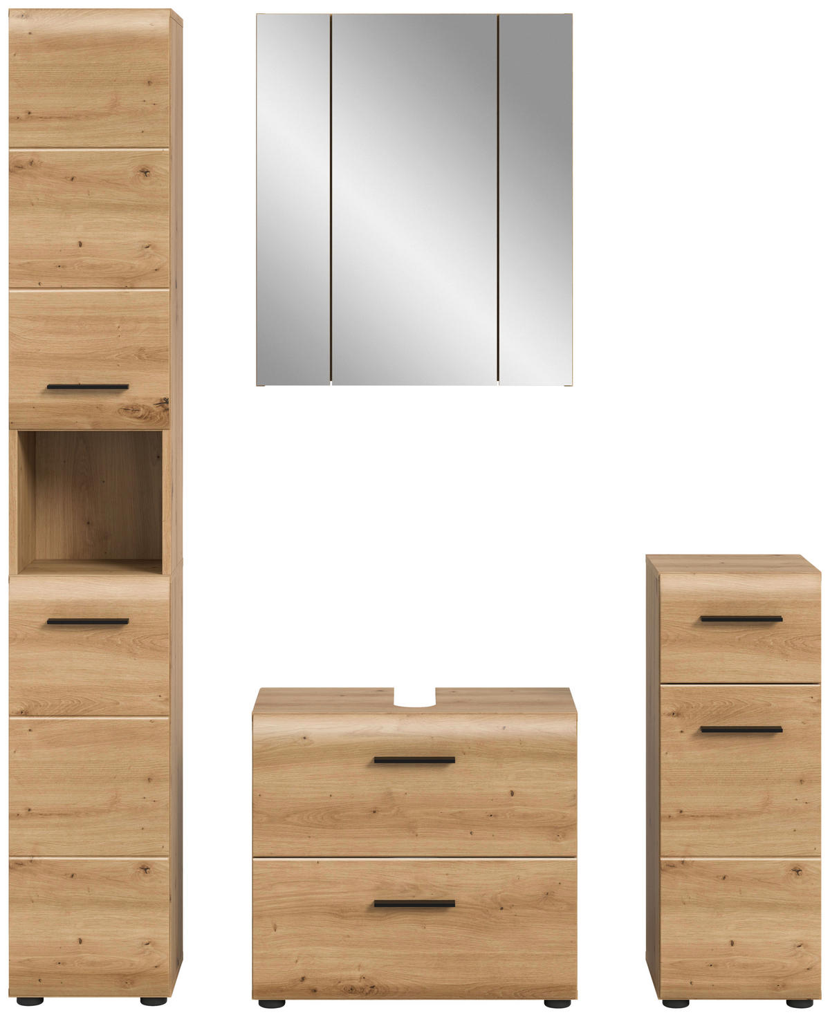 Badezimmer-Set Ice Artisan Oak Nachbildung B/H/T: ca. 150x185x30 cm Ice - (150,00/185,00/30,00cm) - xonox.home