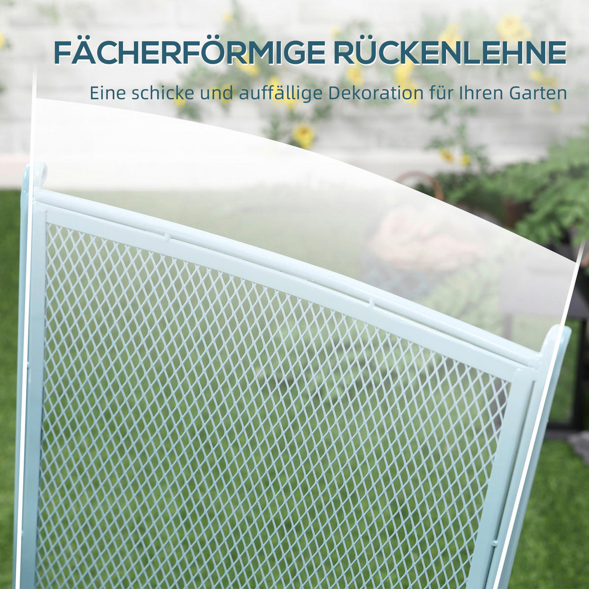 Outsunny Balkonset hellblau Metall H/D: ca. 70x56 cm Balkonset - hellblau (56,00/70,00cm) - Outsunny