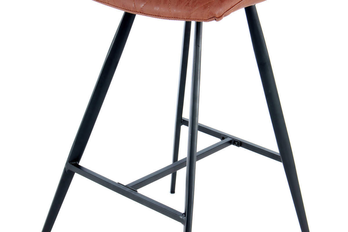 Barhocker Frances 400 2er braun Kunstleder B/H/T: ca. 47,5x107x57,5 cm Frances 400 2er - braun/schwarz (47,50/107,00/57,50cm) - 360 Living