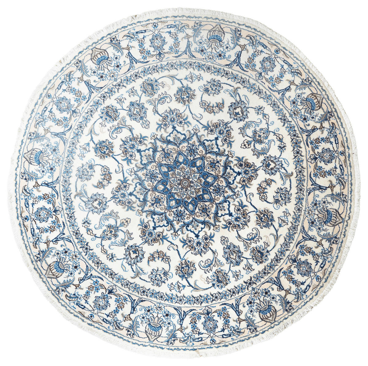 PersaTepp Teppich Nain beige B/L: ca. 198x198 cm Nain - beige/blau (198,00/198,00cm) - PersaTepp