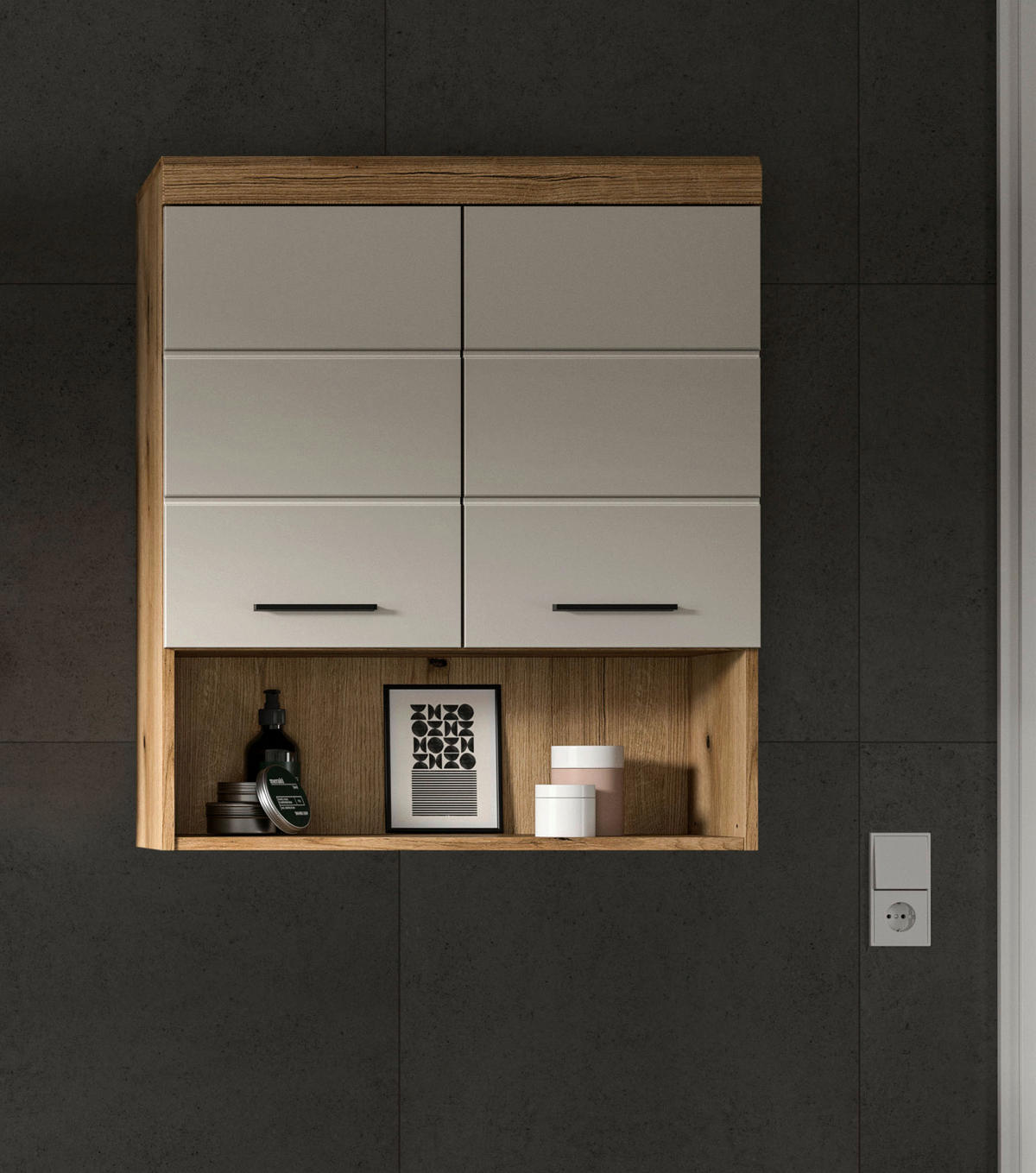 Badhängeschrank Scout Evoke Oak Nachbildung Kaschmirgrau Nachbildung B/H/T: ca. 74x79x24 cm Scout - Kaschmirgrau (74,00/79,00/24,00cm) - xonox.home