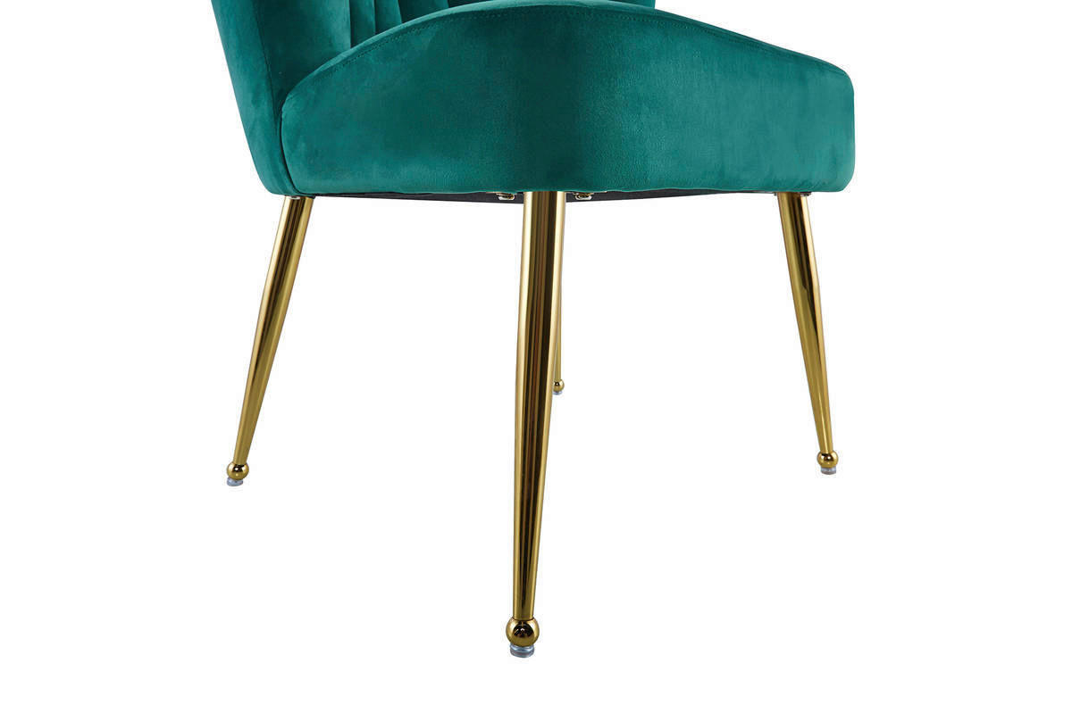 Stuhl Pippa 101 grün Microfaser B/H/T: ca. 67x87x70 cm Pippa 101 - gold/grün (67,00/87,00/70,00cm) - 360 Living