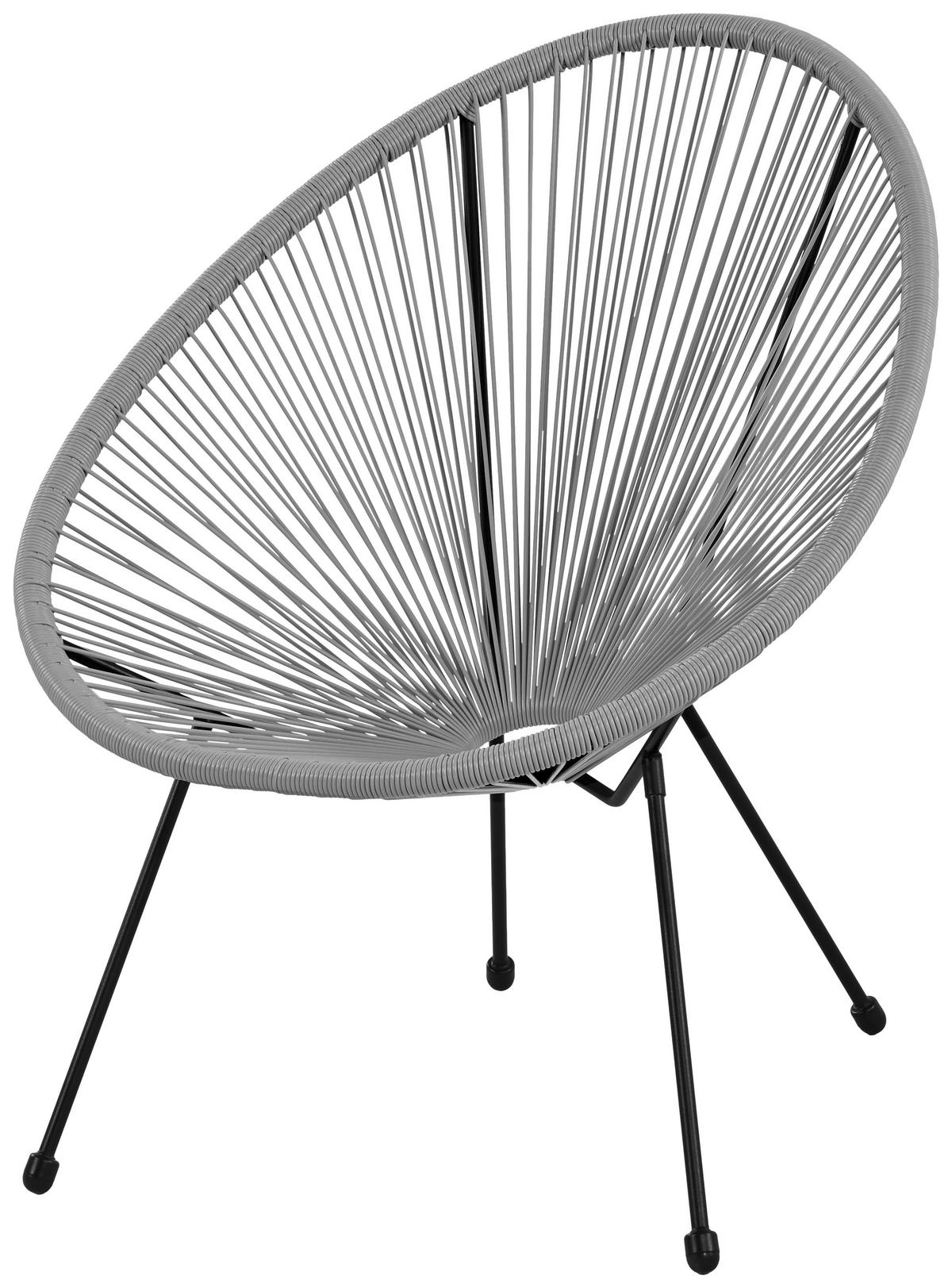 POCOline Gartenstuhl Acapulco grau Stahlrohr B/H/L: ca. 73x84x76 cm Acapulco - grau (76,00/73,00/84,00cm) - POCOline