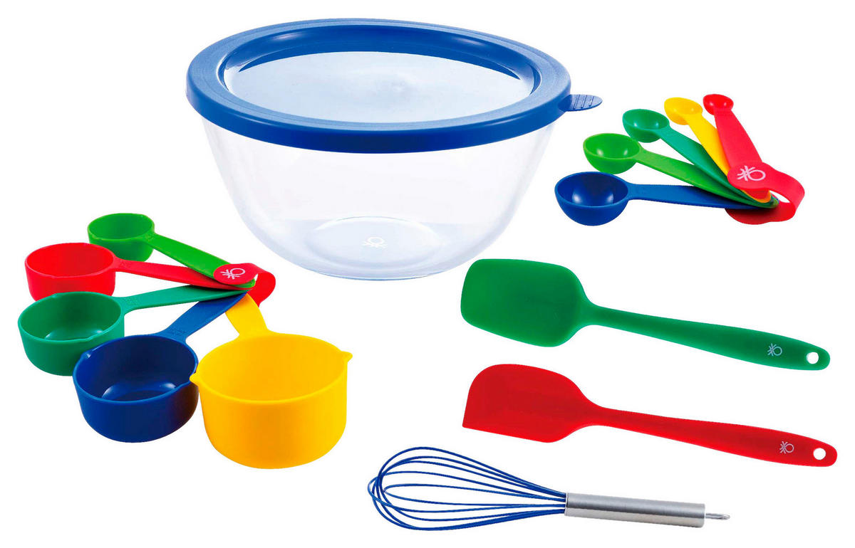 BENETTON Küchenhelferset Rainbow transparent Glas Rainbow - bunt/transparent - BENETTON