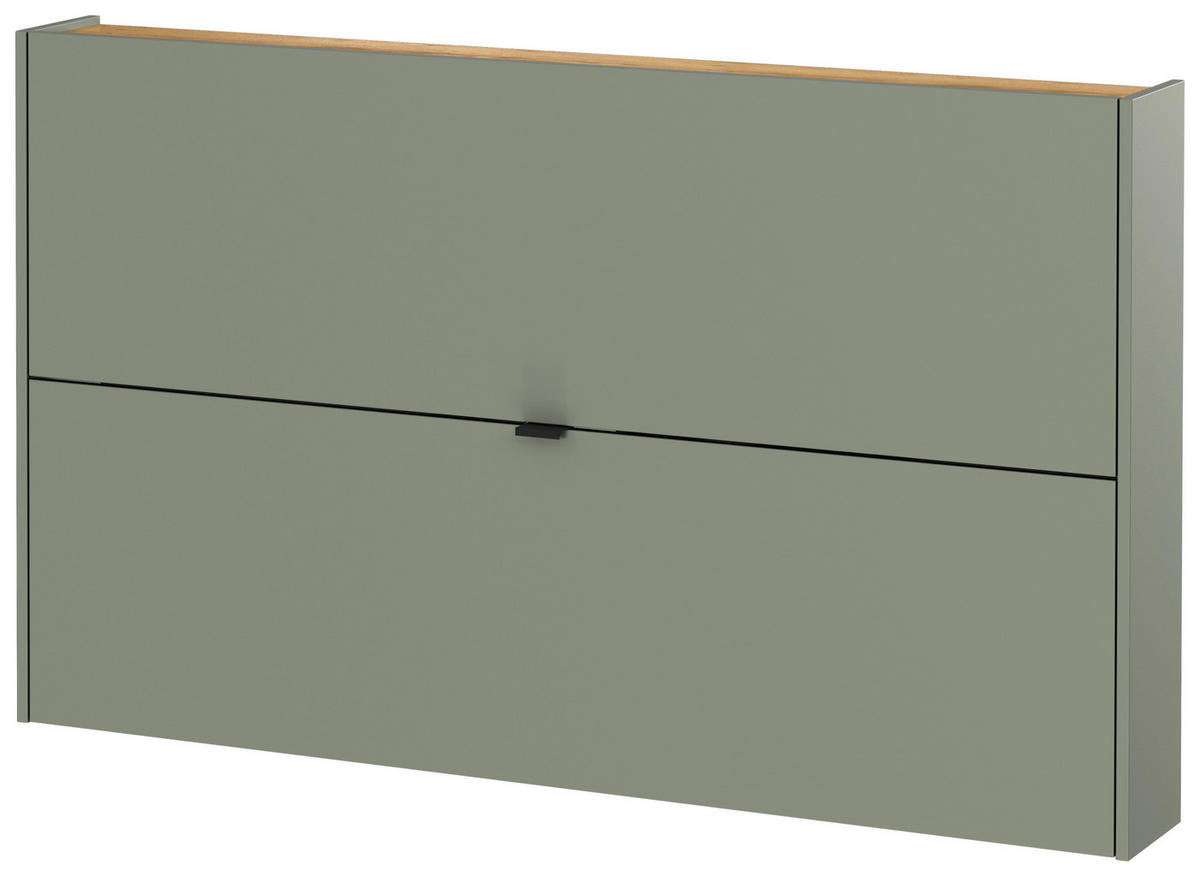 Schuhschrank 1392-629 Eiche Navarra Nachbildung grün B/H/T: ca. 140x85x19 cm 1392-629 - Eiche/grün (140,00/85,00/19,00cm) - Germania