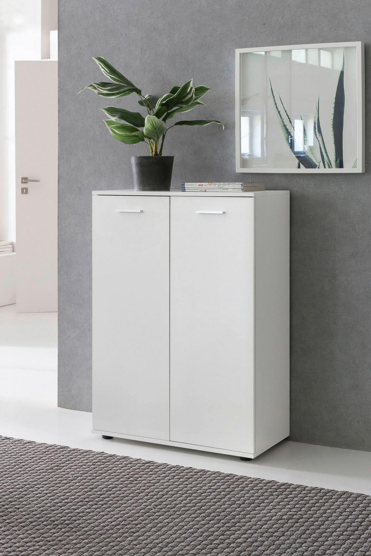 Kommode weiß B/H/T: ca. 71x104x35 cm Kommode - weiß (71,00/104,00/35,00cm) - Wohnling