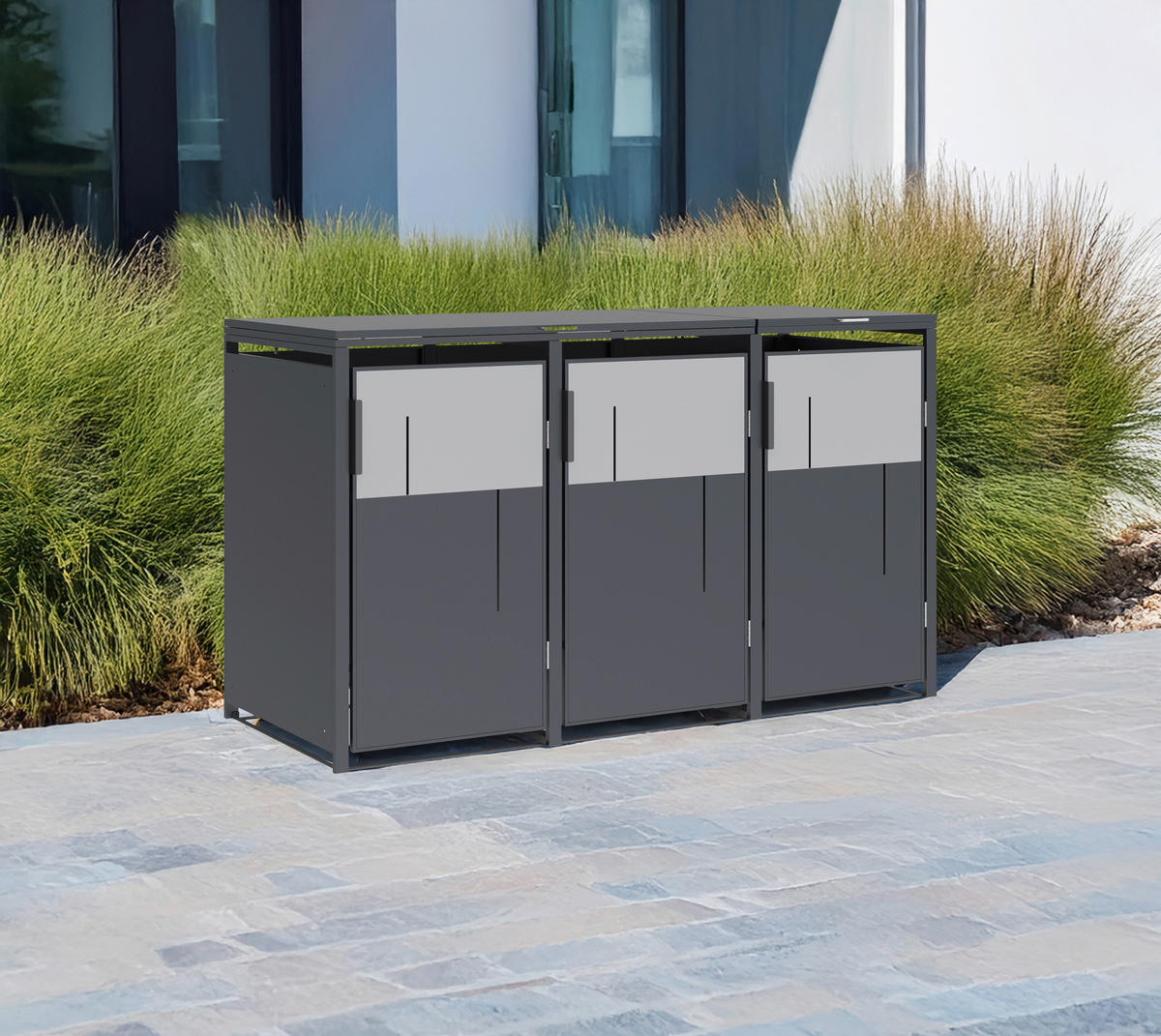 Westmann Mülltonnenbox Tonus anthrazit B/H/L: ca. 198x116x80 cm Tonus - anthrazit (80,00/198,00/116,00cm) - Westmann