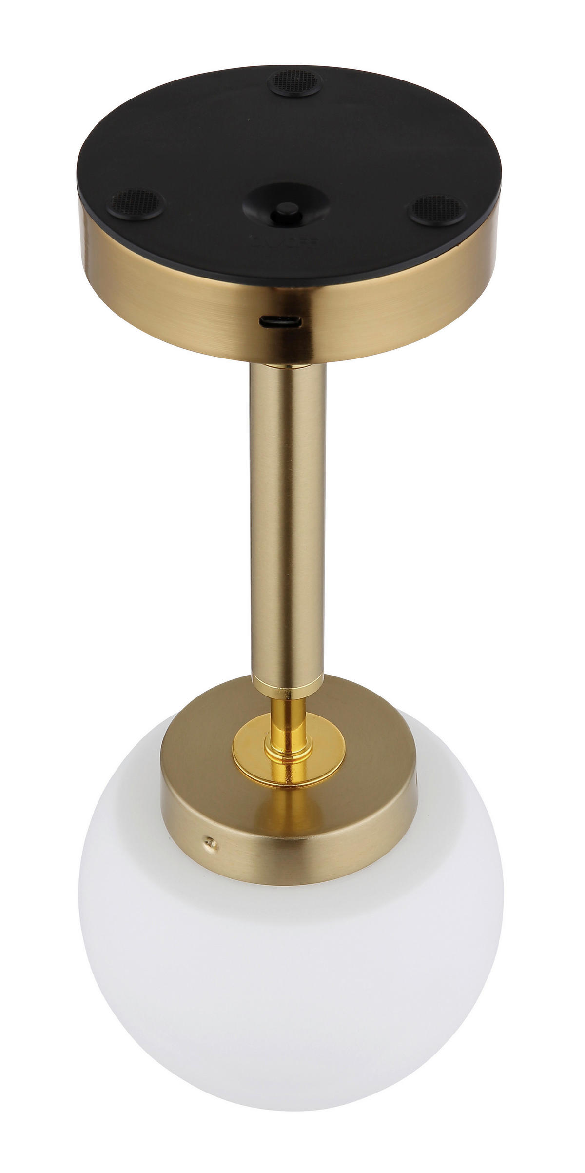 GLOBO LED-Tischleuchte Opal messing Glas Metall H/D: ca. 28,5x11,5 cm 1 Brennstellen HAKU - messing/Opal (11,50/28,50cm) - GLOBO