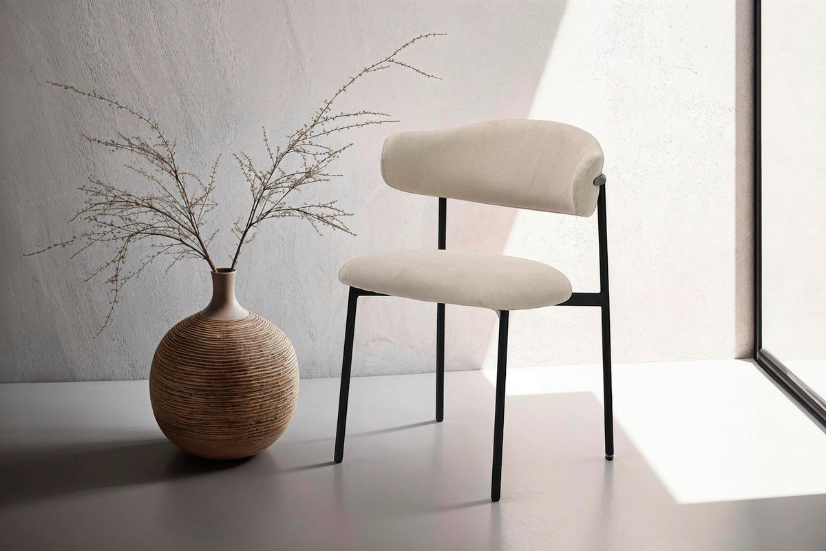 Stuhl JERSEY 2er-Set. taupe Webstoff B/H/T: ca. 58x78x54,5 cm JERSEY 2er-Set. - schwarz/taupe (58,00/78,00/54,50cm) - byLIVING
