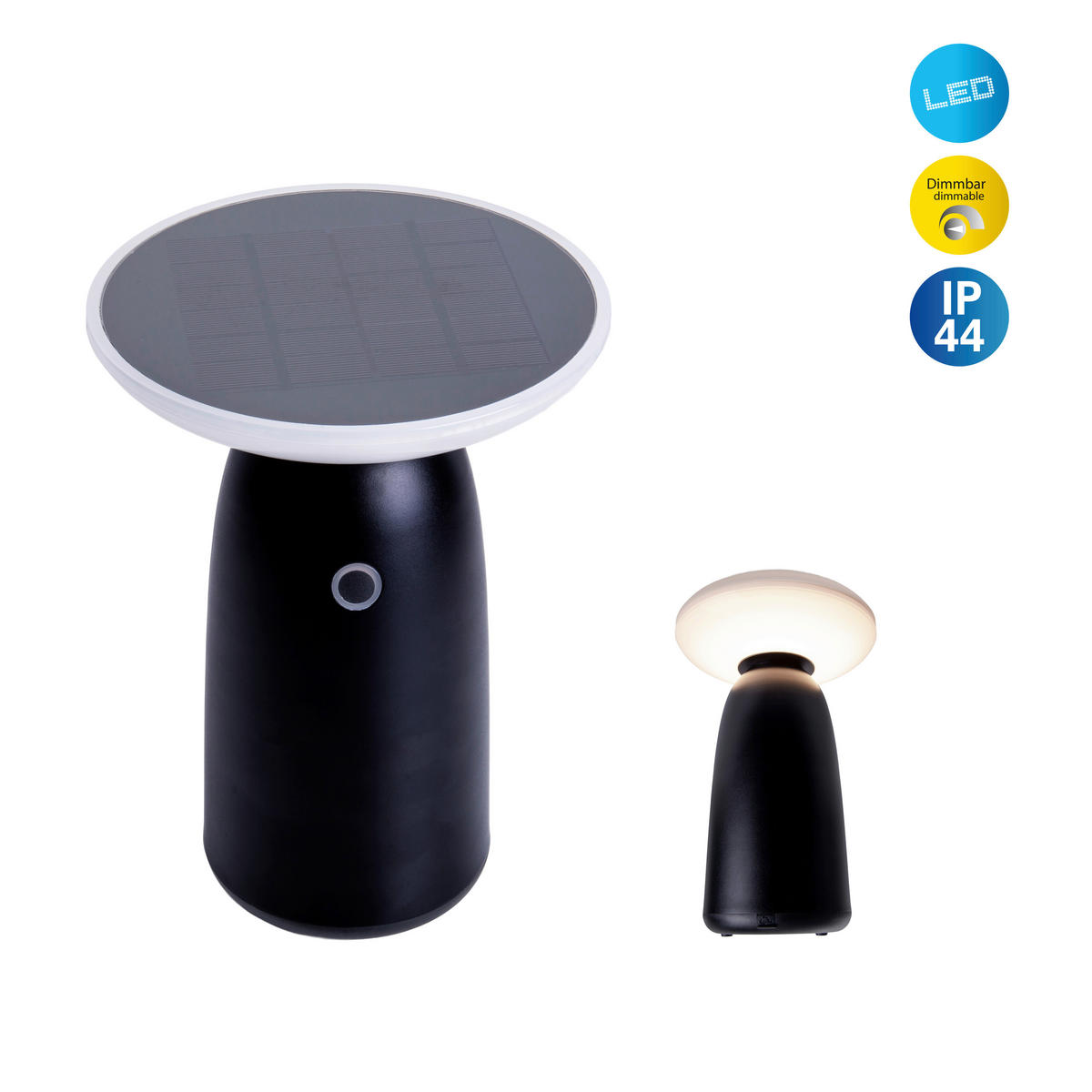 LED-Solarleuchte 3191022 schwarz Kunststoff Metall H/D: ca. 22,5x16 cm LED Solarleuchte ADA mit LED - schwarz (16,00/22,50cm) - Näve Leuchten
