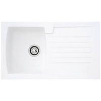 Respekta Einbauspüle Boston 86 x 50 W weiß Mineralite B/H/T: ca. 86x20x50 cm Boston 86 x 50 W - weiß (86,00/20,00/50,00cm) - Respekta