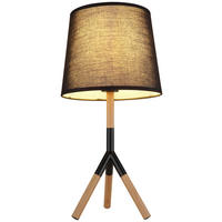 GLOBO Tischleuchte mattschwarz braun Metall H/D: ca. 45x25 cm E27 1 Brennstellen KIKKI - braun/mattschwarz (25,00/45,00cm) - GLOBO