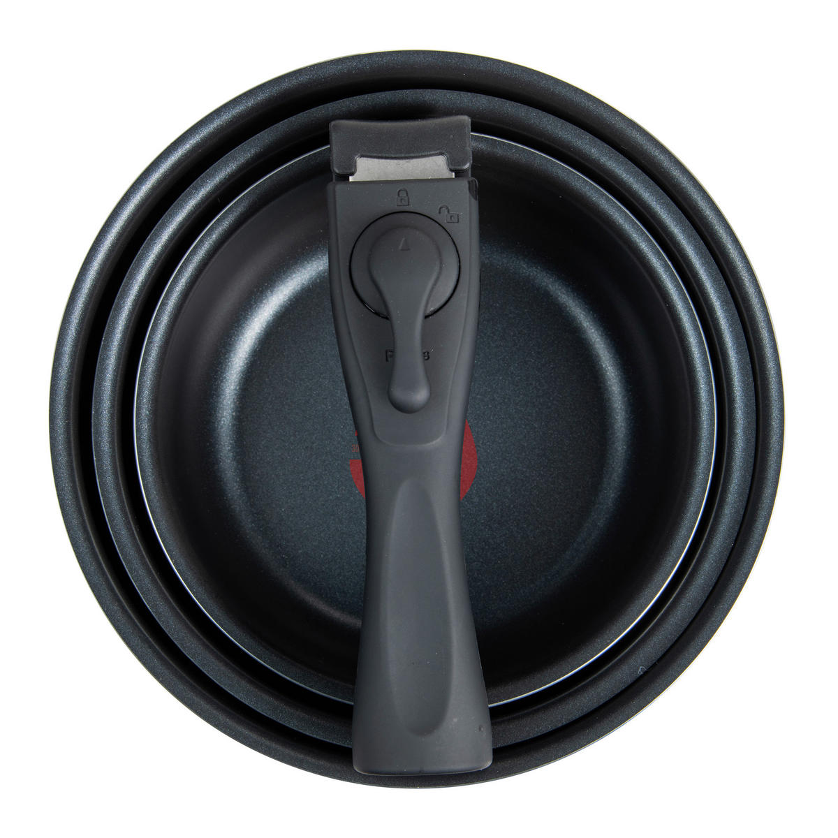 BERGNER Topfset CLICK & COOK schwarz Aluminium 4 tlg. CLICK & COOK - schwarz/silber (30,30/30,00/9,70cm) - BERGNER