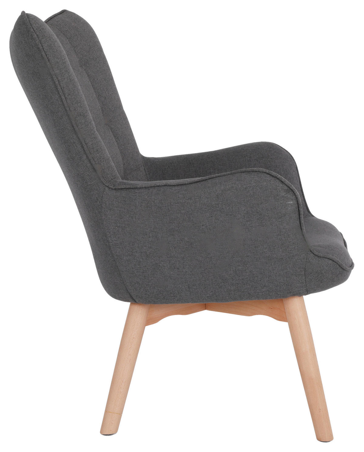 byLIVING Sessel ADAM grau natur Webstoff Buche B/H/T: ca. 72x96x80 cm ADAM - natur/grau (72,00/96,00/80,00cm) - byLIVING