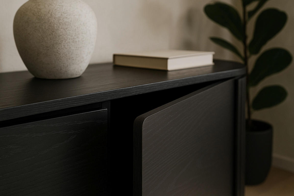 Kommode ALBERI schwarz B/H/T: ca. 160x76x40 cm ALBERI - schwarz (160,00/76,00/40,00cm) - WIPMEB