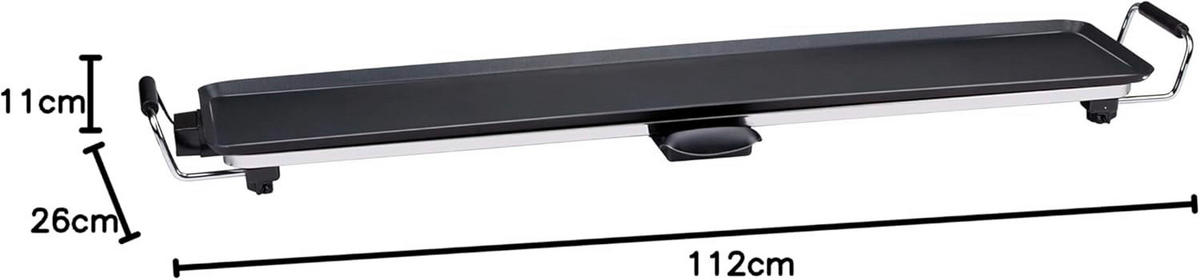 Alpina Elektro-Tischgrill schwarz Metall B/L: ca. 100x20 cm Grillplatte-XXL-Teppanyaki - schwarz (100,00/20,00cm) - Alpina