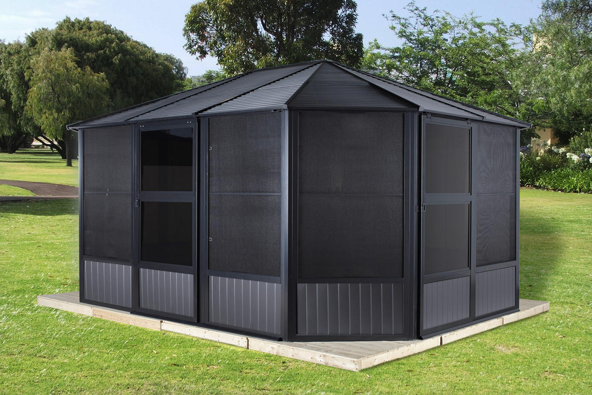 Sojag Kaltwintergarten Charleston anthrazit Aluminium B/H/T: ca. 472x281x367 cm Charleston - anthrazit (472,00/281,00/367,00cm) - Sojag
