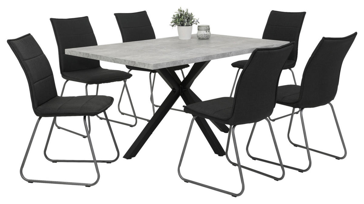 Esstisch CLEO I Beton Optik anthrazit B/H/T: ca. 140x76x90 cm CLEO I - Beton/anthrazit (140,00/76,00/90,00cm) - Hela