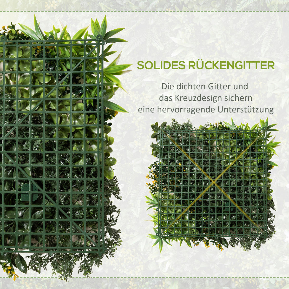Outsunny Künstliche Hecke Künstliche_Hecke - grün (50,00/50,00/7,00cm) - Outsunny