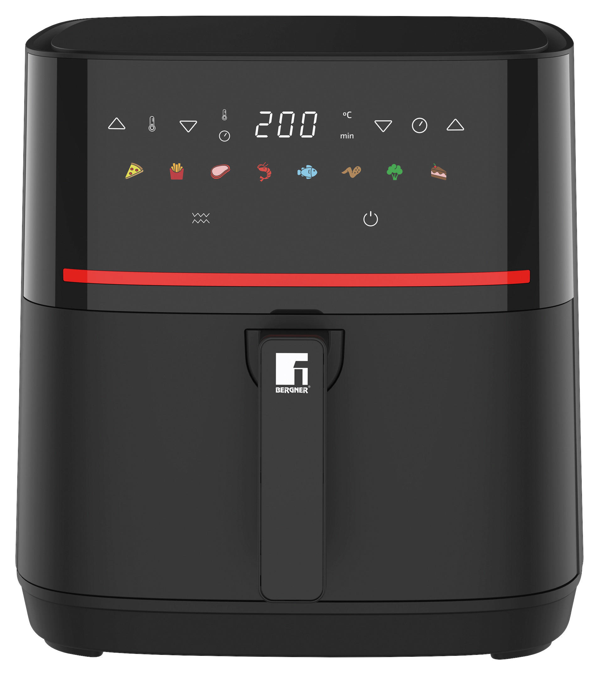 BERGNER Heißluftfritteuse BG-51275-BK XTRA 800 - schwarz - BERGNER