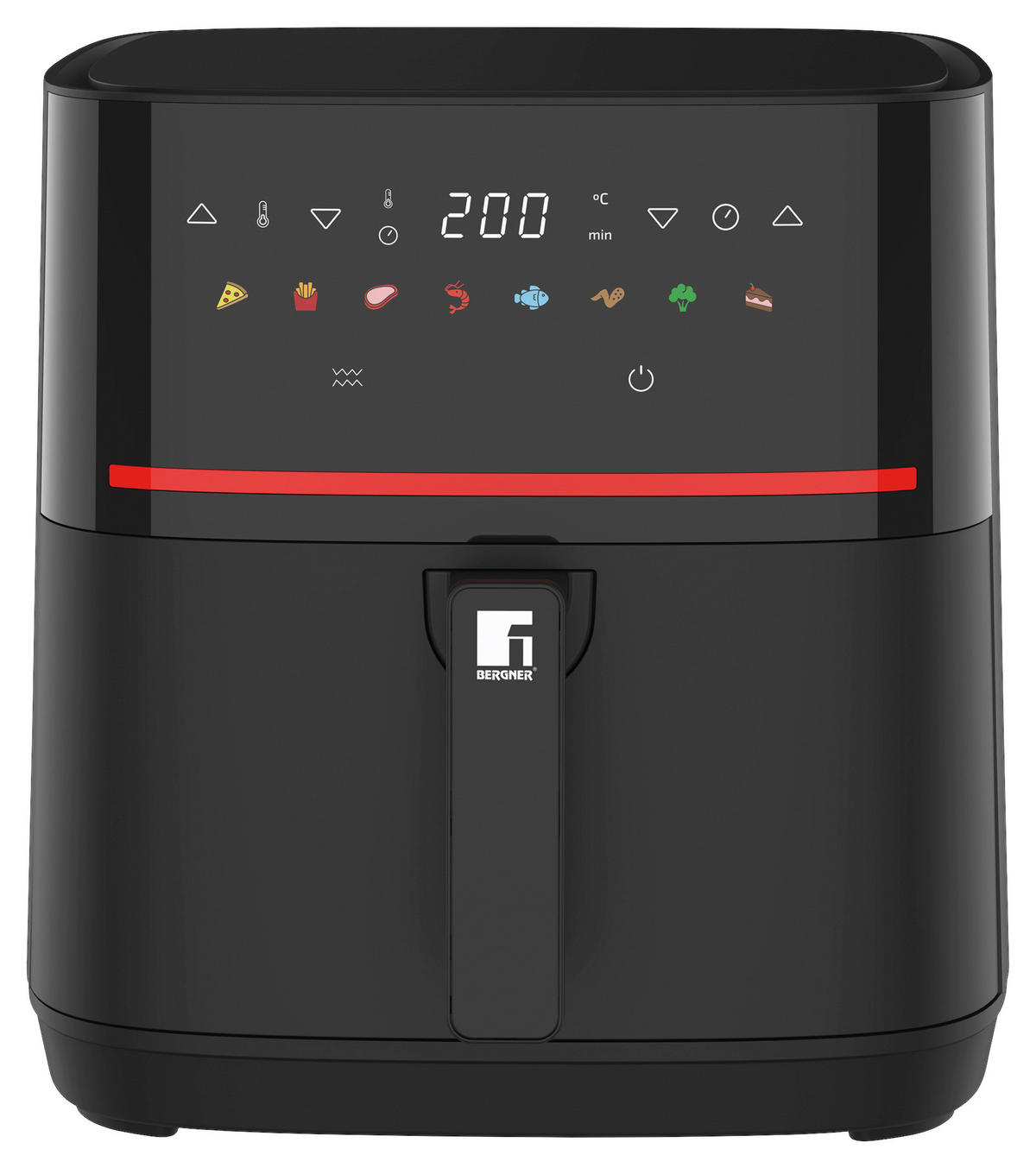 BERGNER Heißluftfritteuse BG-51275-BK XTRA 800 - schwarz - BERGNER