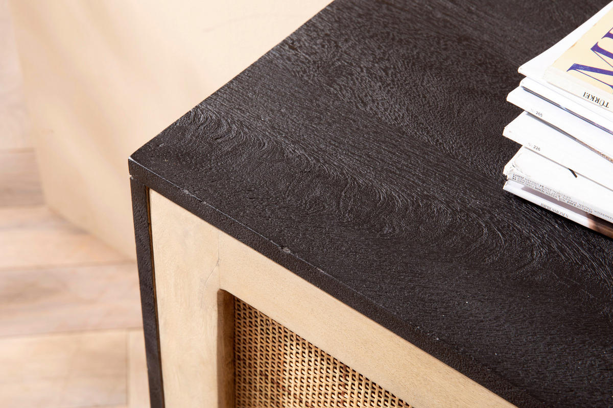 Sideboard schwarz B/H/T: ca. 145x75x40 cm Sideboard - schwarz (145,00/75,00/40,00cm) - Wohnling
