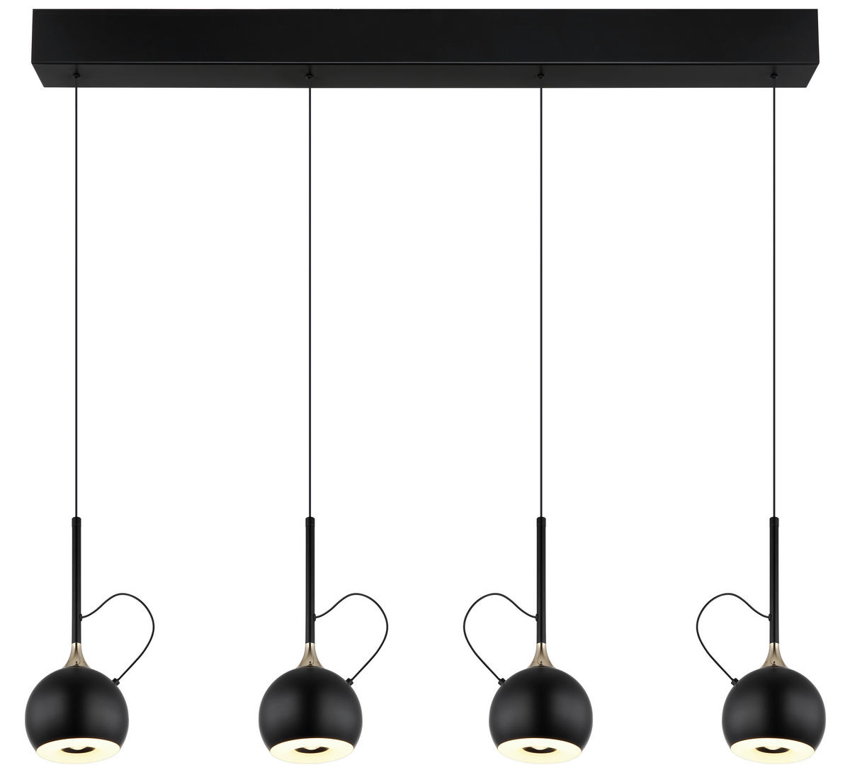 GLOBO Pendelleuchte mattschwarz gold Metall B/H/L: ca. 12x150x93 cm 1.0 Brennstellen DONOVAN - gold/mattschwarz (93,00/12,00/150,00cm) - GLOBO