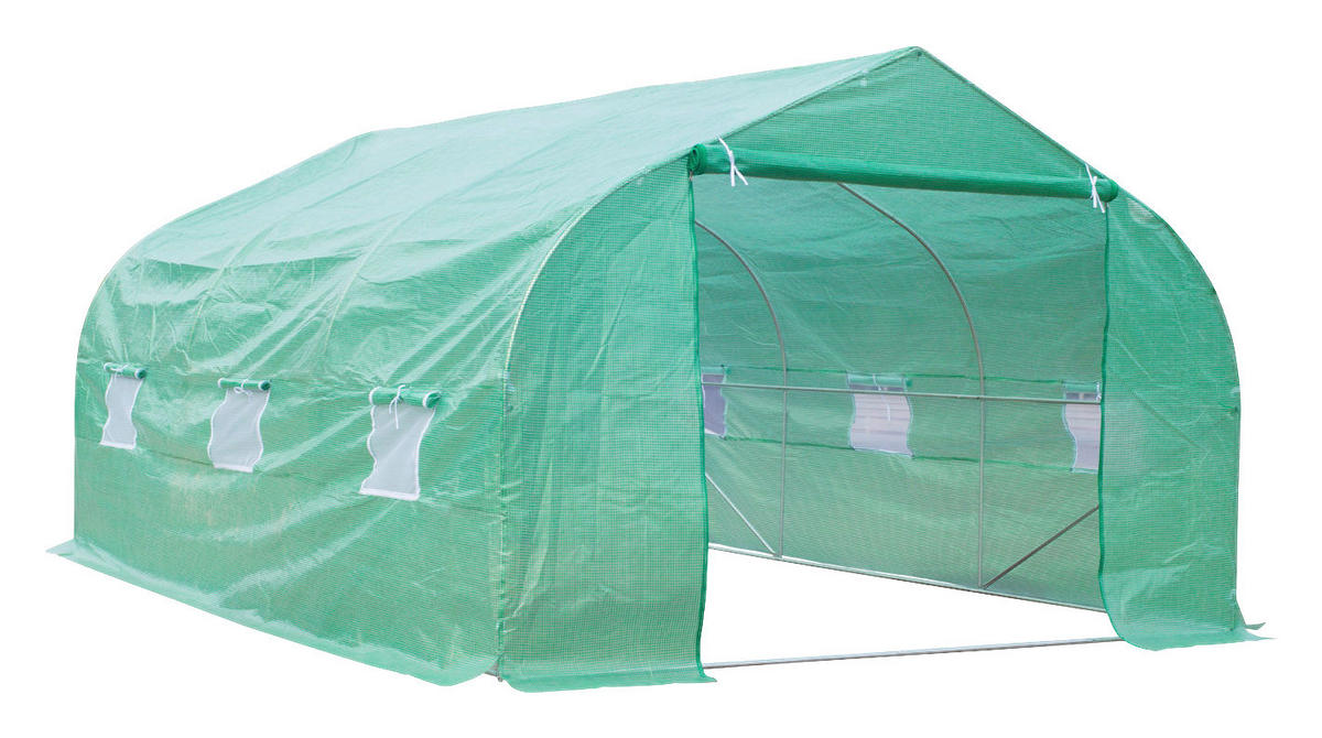 Outsunny Foliengewächshaus B/H/L: ca. 300x200x450 cm Foliengewächshaus MH845-020 - grün (450,00/300,00/200,00cm) - Outsunny
